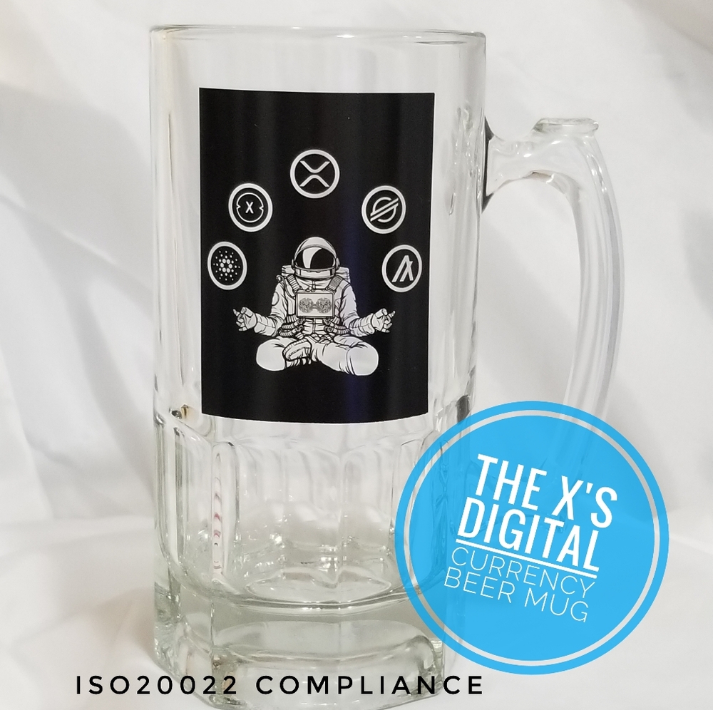 Giant Crypto Sports Beer Glass Mug XRP XLM ALGO ADA XDC
